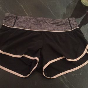 Lululemon black and gray speed shorts size 4
